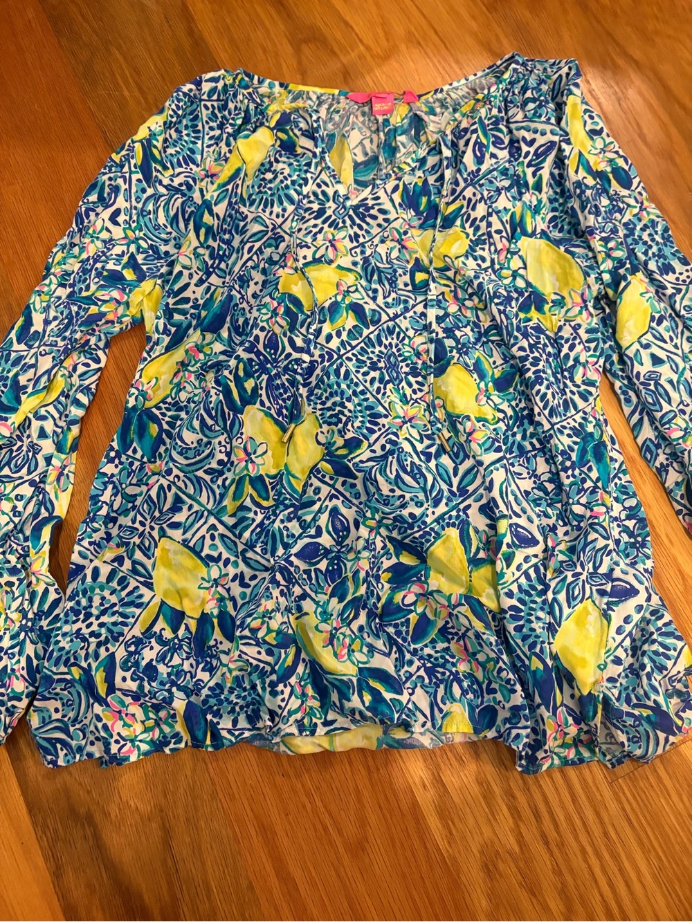 Lilly Pulitzer Blue, Yellow & White Floral Tunic Top